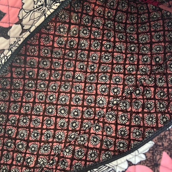 Vera Bradley Pink and Black Travel Bag with Quilted Floral Design - Picture 5 of 8